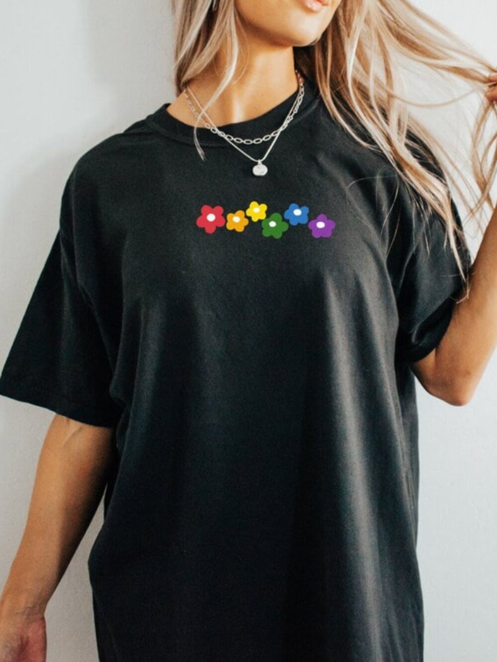Pride Floral Shirt, Rainbow Flowers Tee, Cute Pride Shirt Gift